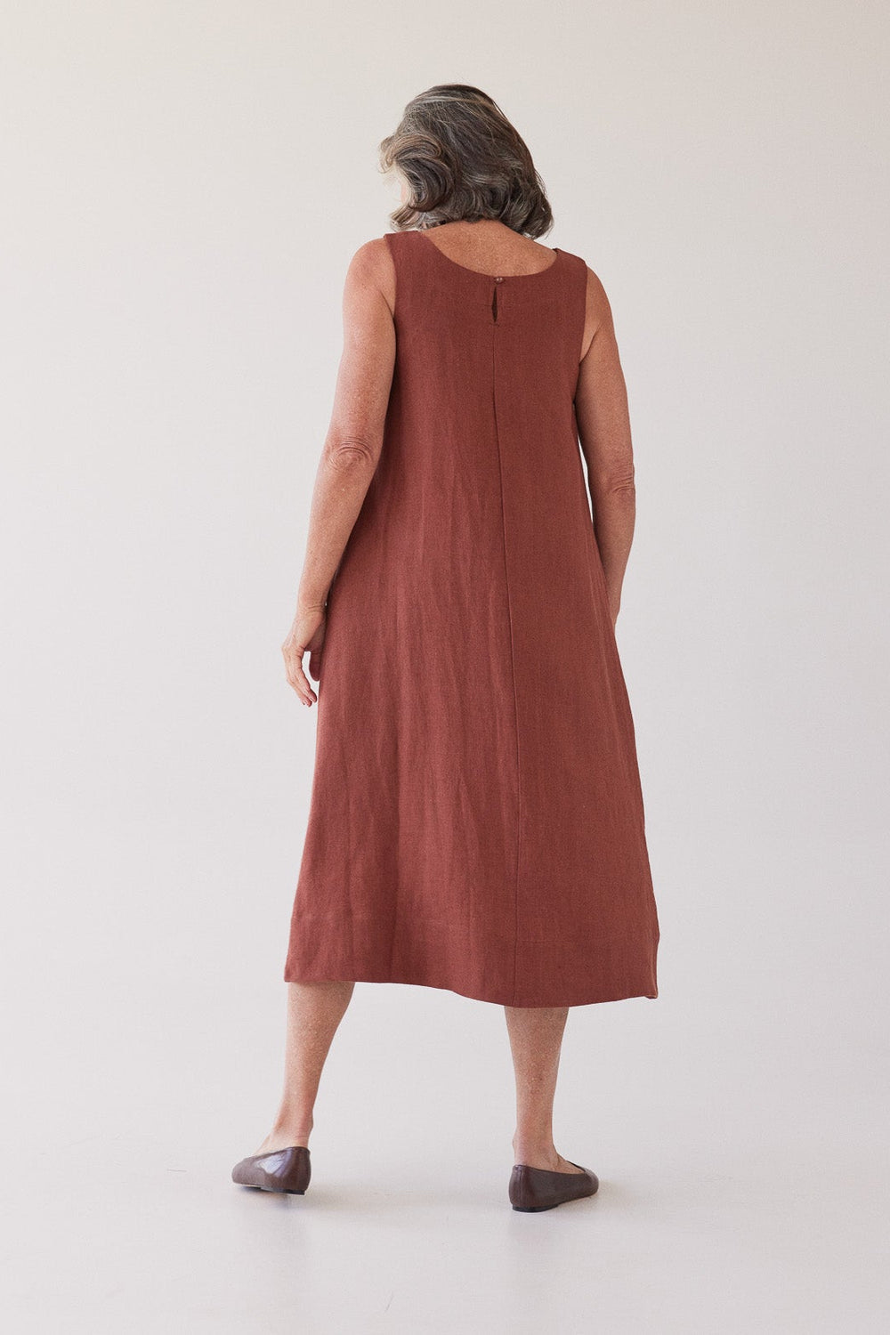 Eva’s Sunday - Paloma - Sleeveless Linen Dress - Brick