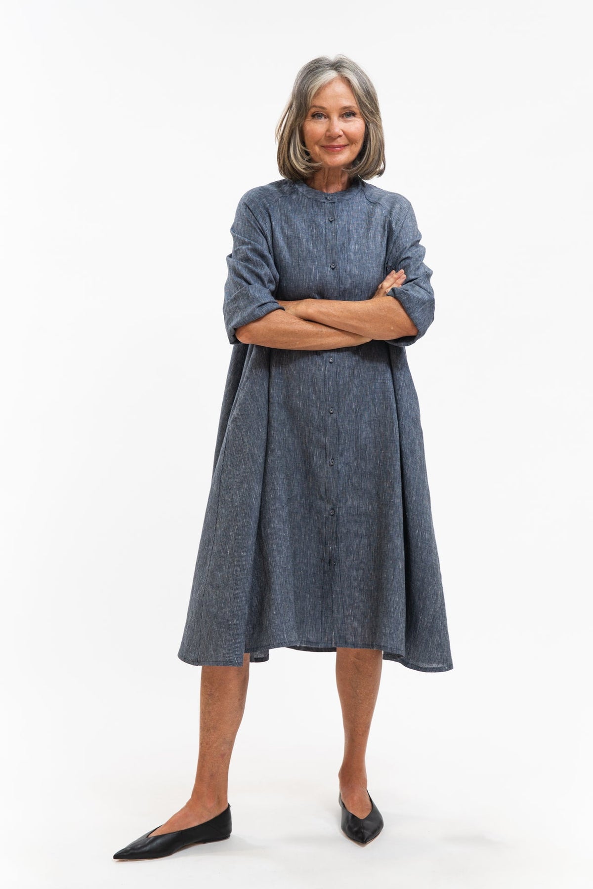 Eva’s Sunday - ‘Roma’ Jacket/Dress - Navy Pinstripe