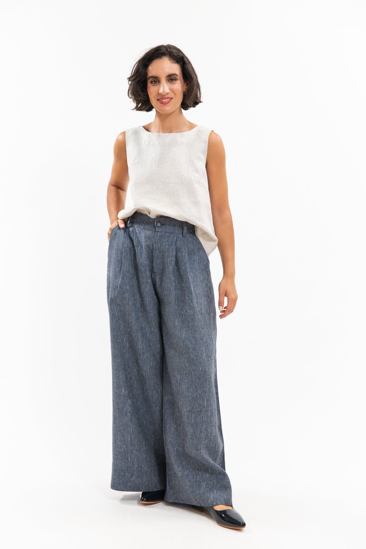 Eva’s Sunday - Easton Pant - Navy Pinstripe