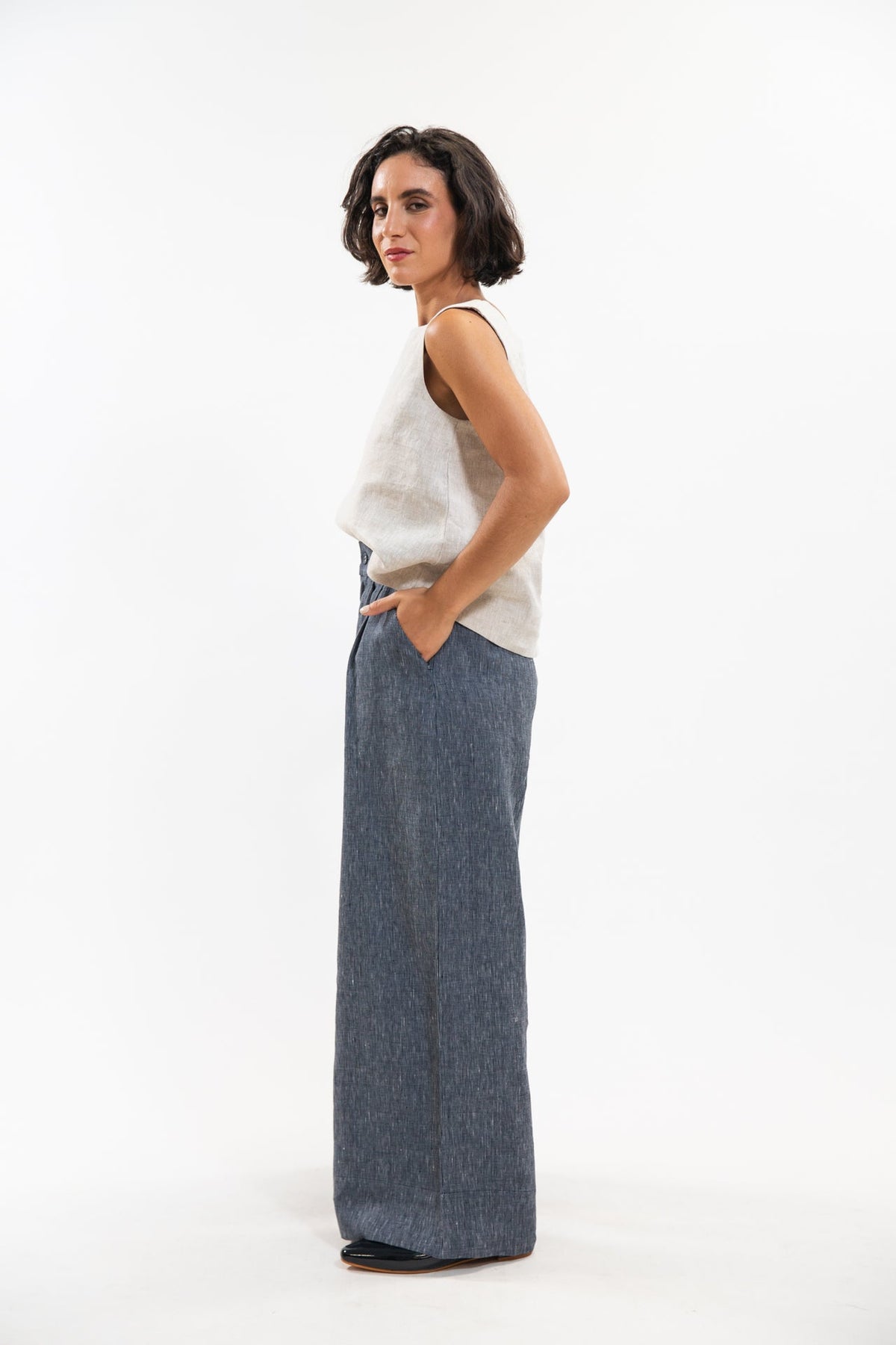 Eva’s Sunday - Easton Pant - Navy Pinstripe