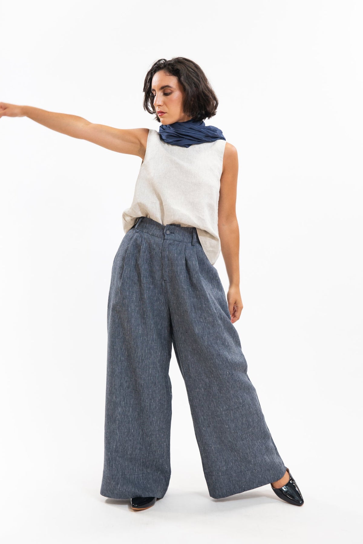 Eva’s Sunday - Easton Pant - Navy Pinstripe