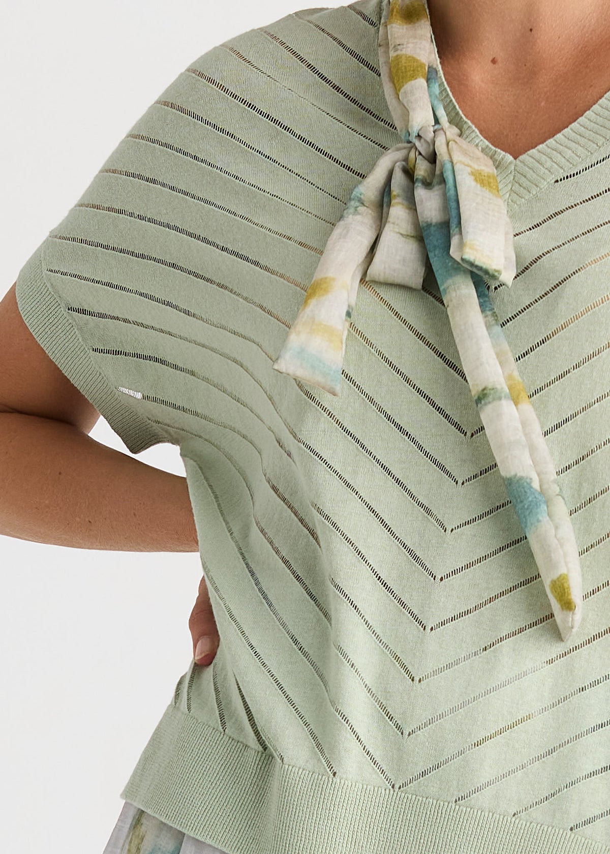LD & Co - Scarf Detail Top - Aloe