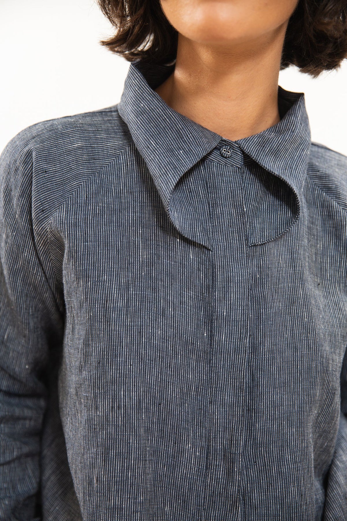 Eva’s Sunday - Clarke Shirt - Navy Pinstripe
