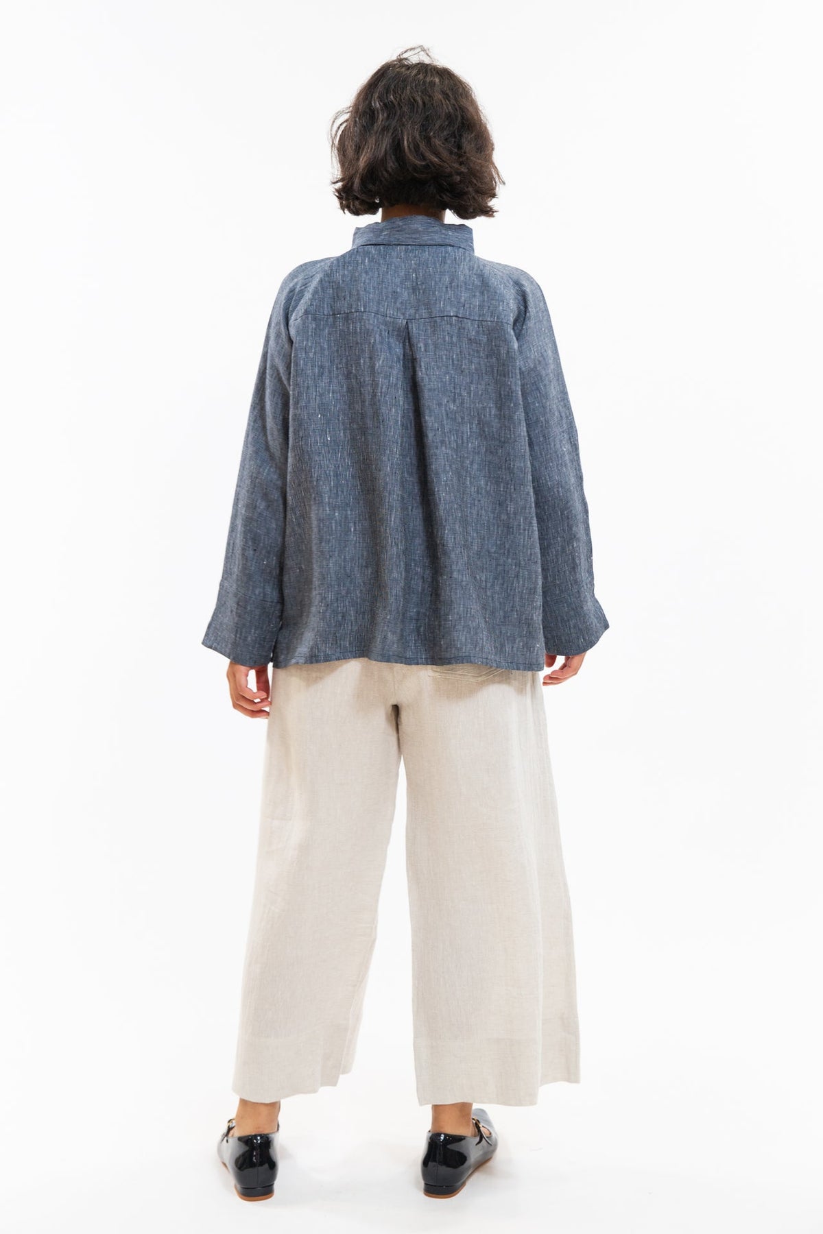 Eva’s Sunday - Clarke Shirt - Navy Pinstripe