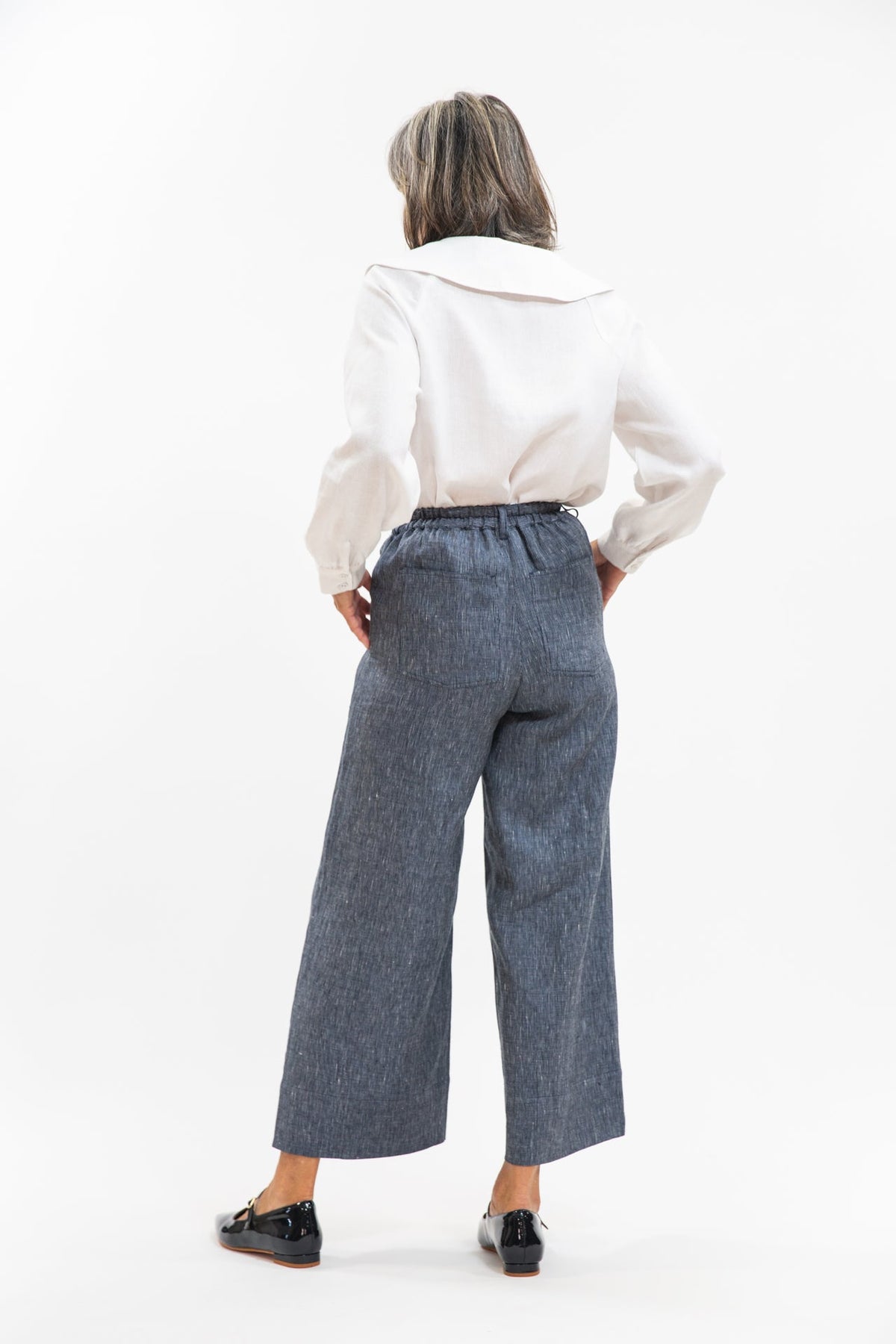 Eva’s Sunday - ‘Bowie’ Linen Pant - Navy Pinstripe