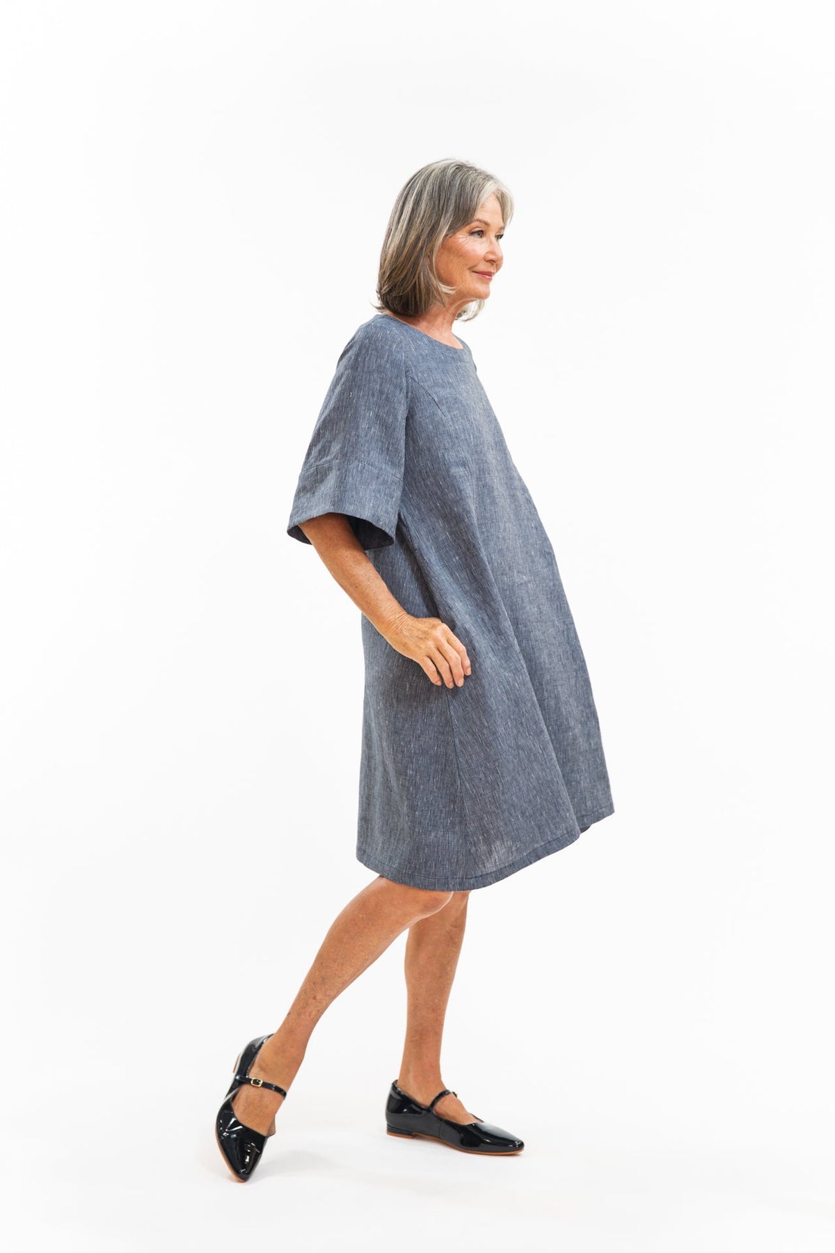 Eva’s Sunday - Avery Dress - Navy Pinstripe
