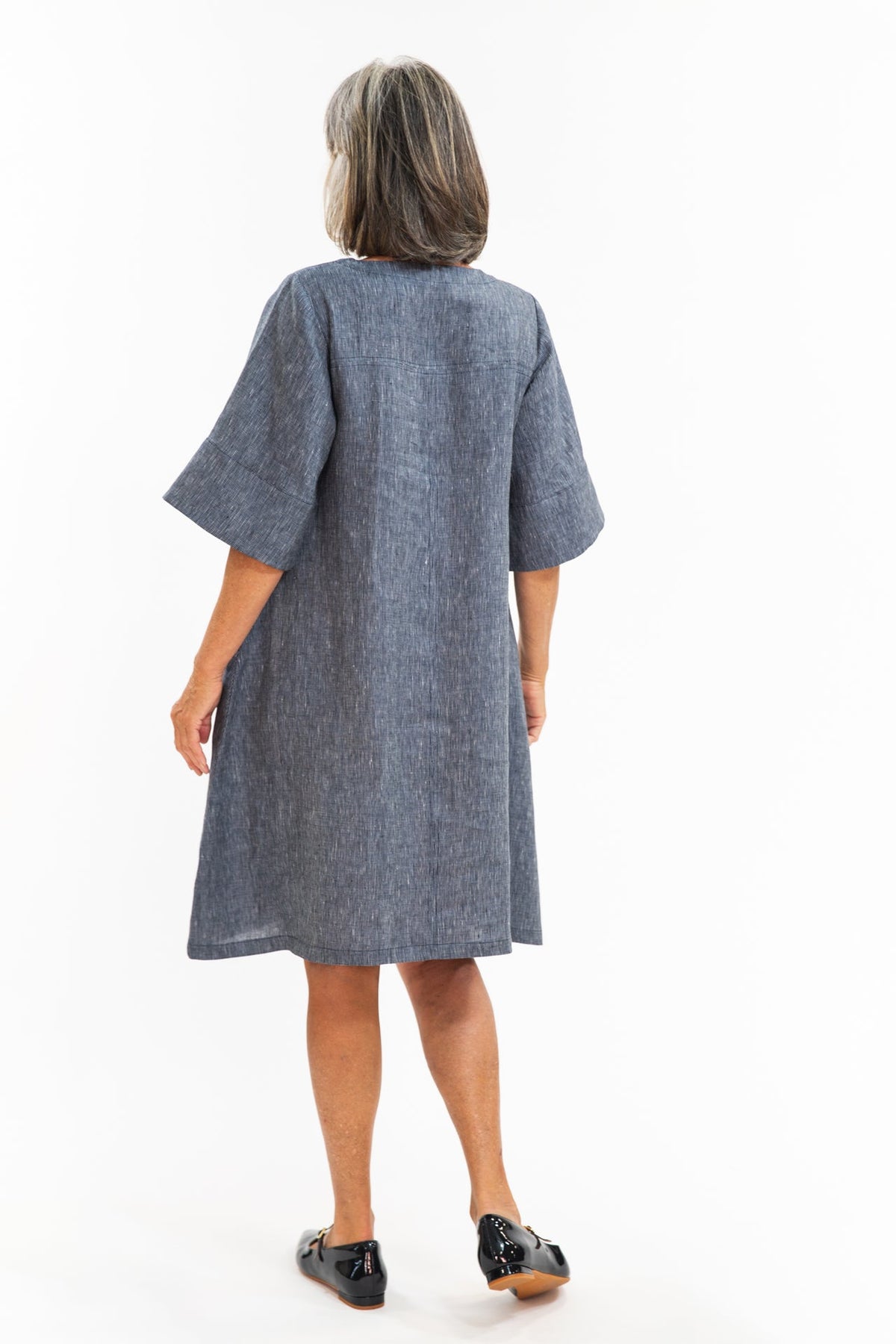 Eva’s Sunday - Avery Dress - Navy Pinstripe