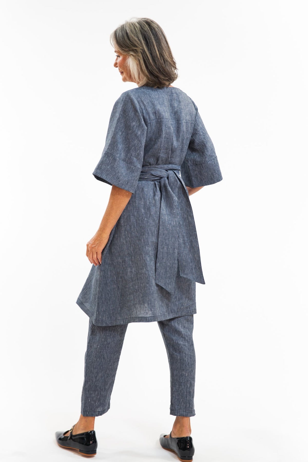 Eva’s Sunday - Avery Dress - Navy Pinstripe