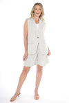 JUMP Clothing Long Linen Vest - Natural Flax