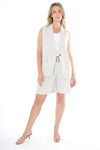 JUMP Clothing Long Linen Vest - Natural Flax