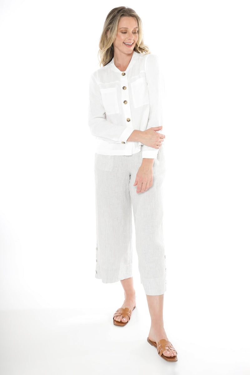 JUMP Clothing boxy Linen Jacket - White - LAST ONE - Size 10