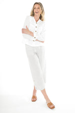 JUMP Clothing boxy Linen Jacket - White - LAST ONE - Size 10