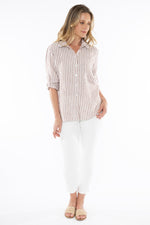 JUMP Clothing Stripe Linen Shirt - Nutshell