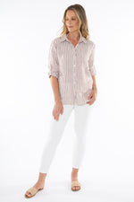 JUMP Clothing Stripe Linen Shirt - Nutshell