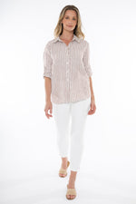 JUMP Clothing Stripe Linen Shirt - Nutshell