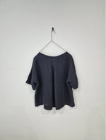 Montaigne ‘Celine’ Short Sleeved Italian Linen Top With A Beautiful Pleat Detail On The Back (2 sizes)