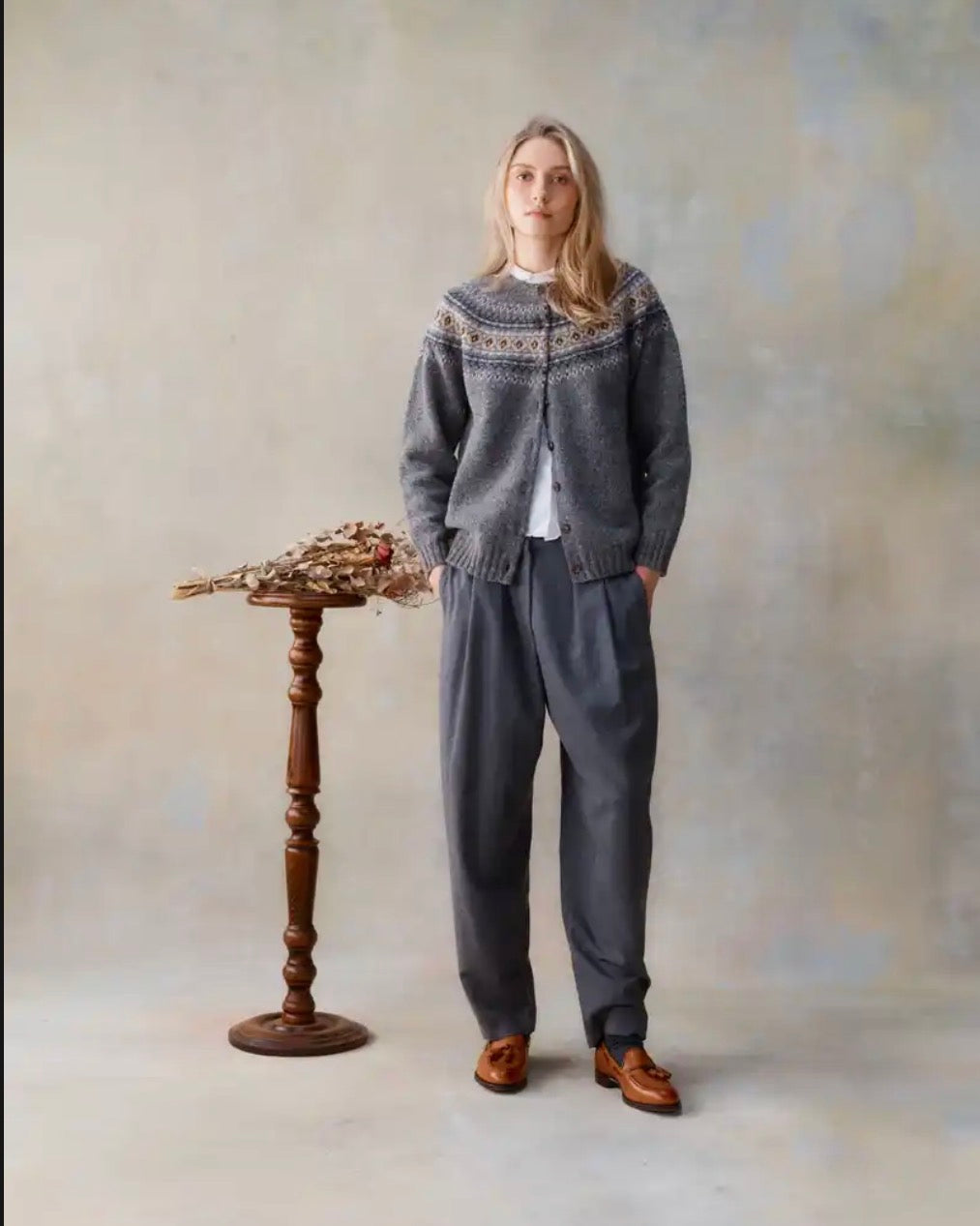 Harley of Scotland - Fair Isle Crew Cardigan - St Kilda 26