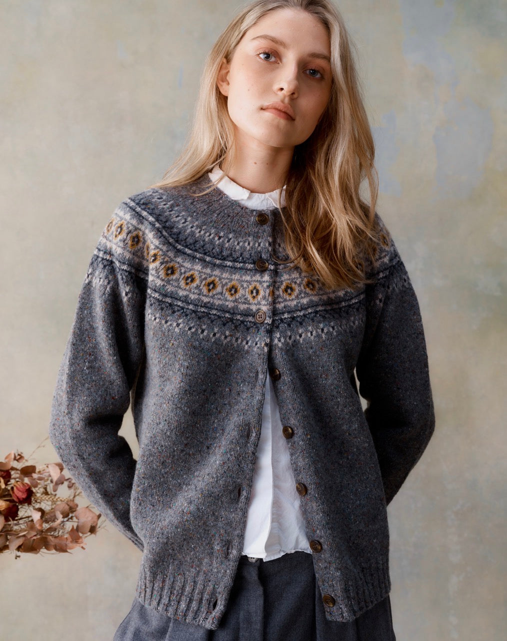 Harley of Scotland - Fair Isle Crew Cardigan - St Kilda 26