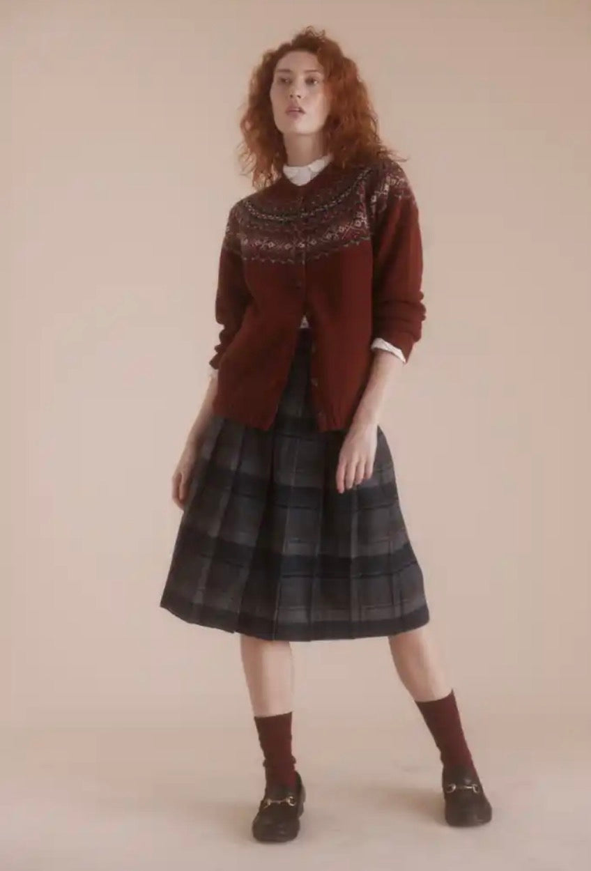 Harley of Scotland - Fair Isle Nep Crew Cardigan - Hoy