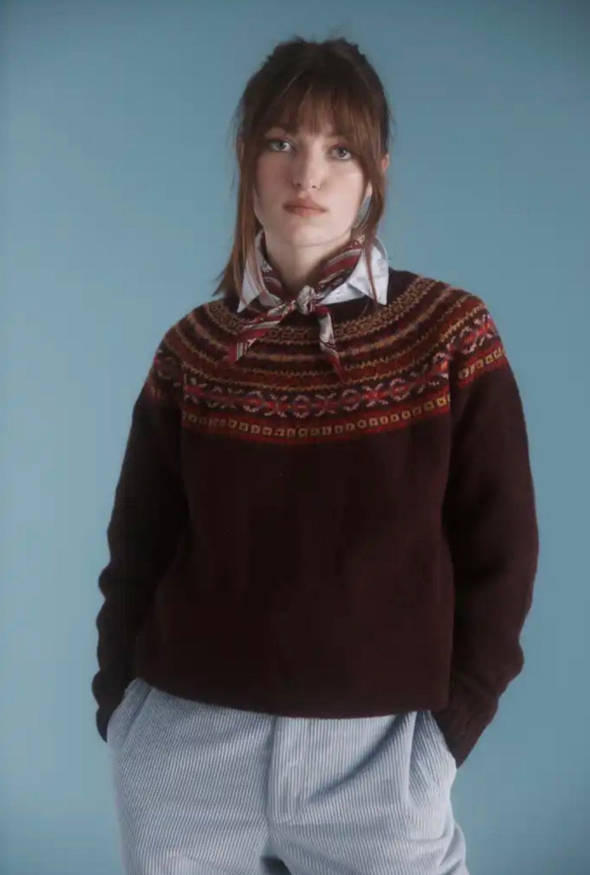 Harley of Scotland - Fair Isle Jumper - Beetroot 25