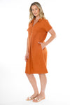 JUMP Clothing Linen Collared Dress - Copper