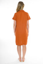 JUMP Clothing Linen Collared Dress - Copper