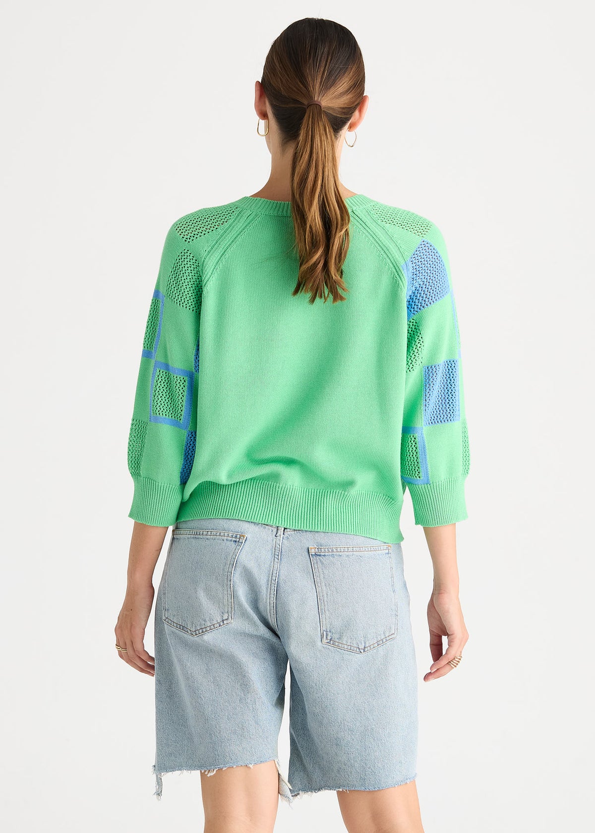 Zaket & Plover Patch Pointelle Jumper Top - Jelly Mint