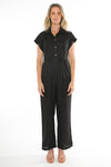 JUMP Clothing Linen Jumpsuit - Black - LAST - Size 8