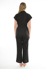 JUMP Clothing Linen Jumpsuit - Black - LAST - Size 8