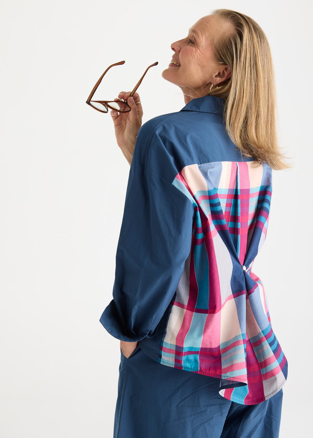 Zaket & Plover Checked Back Shirt - Ocean