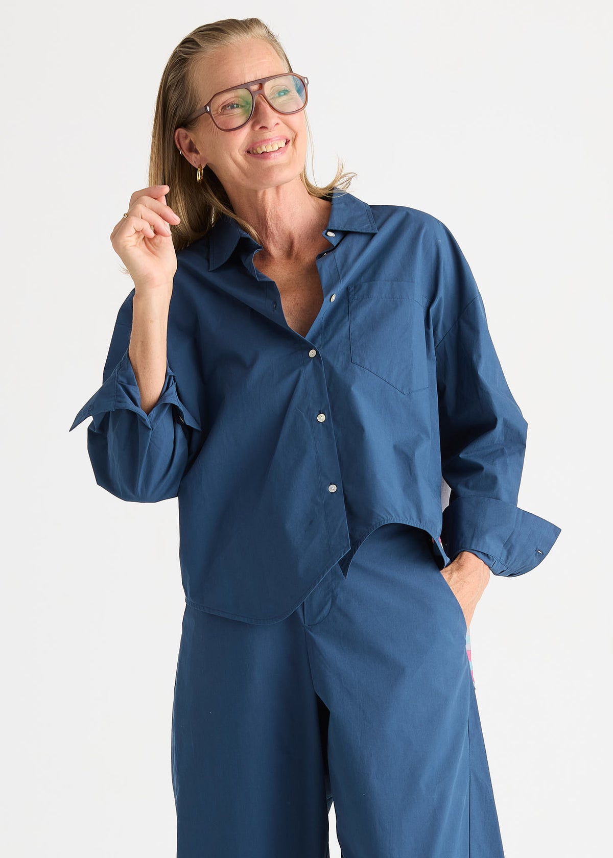 Zaket & Plover Checked Back Shirt - Ocean