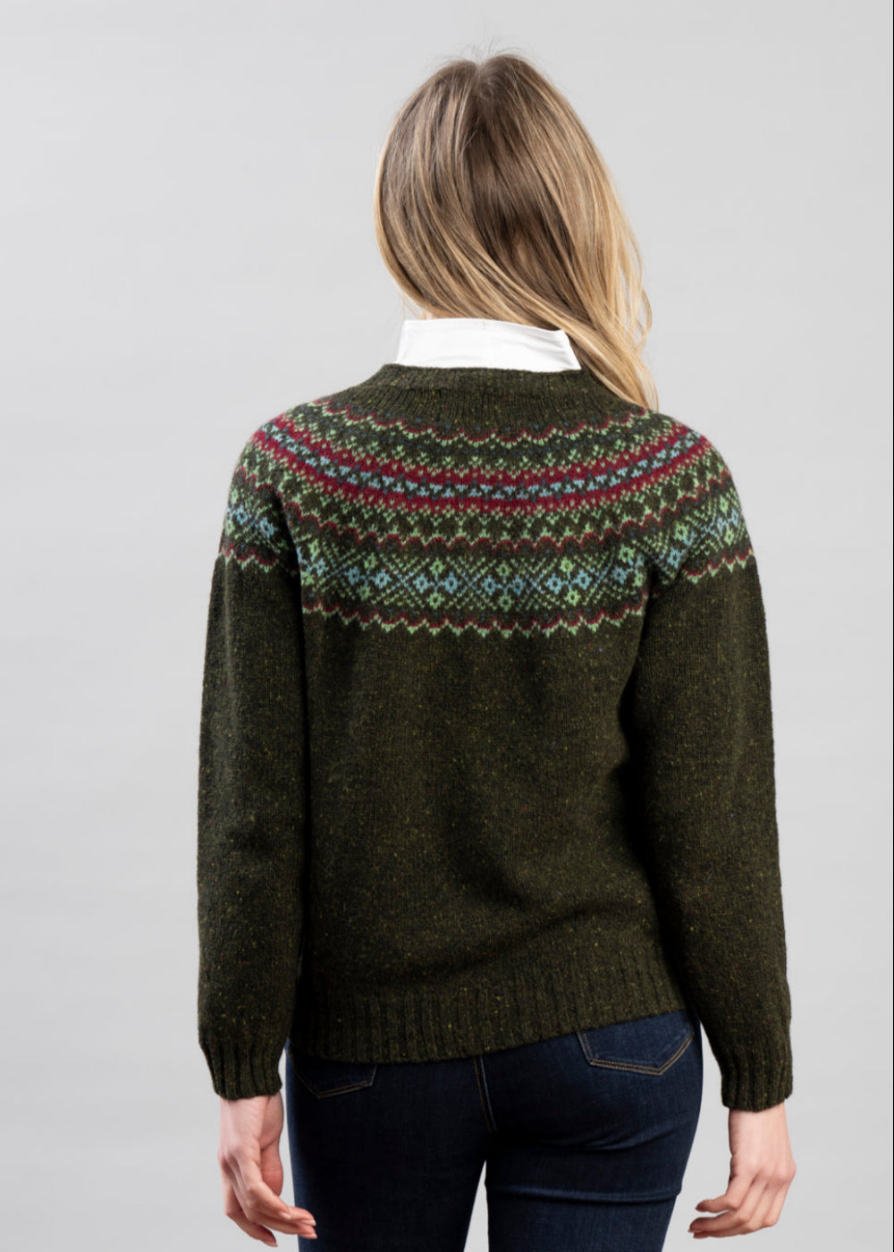 Harley of Scotland - Fair Isle Nep Crew Cardigan - Harris 26