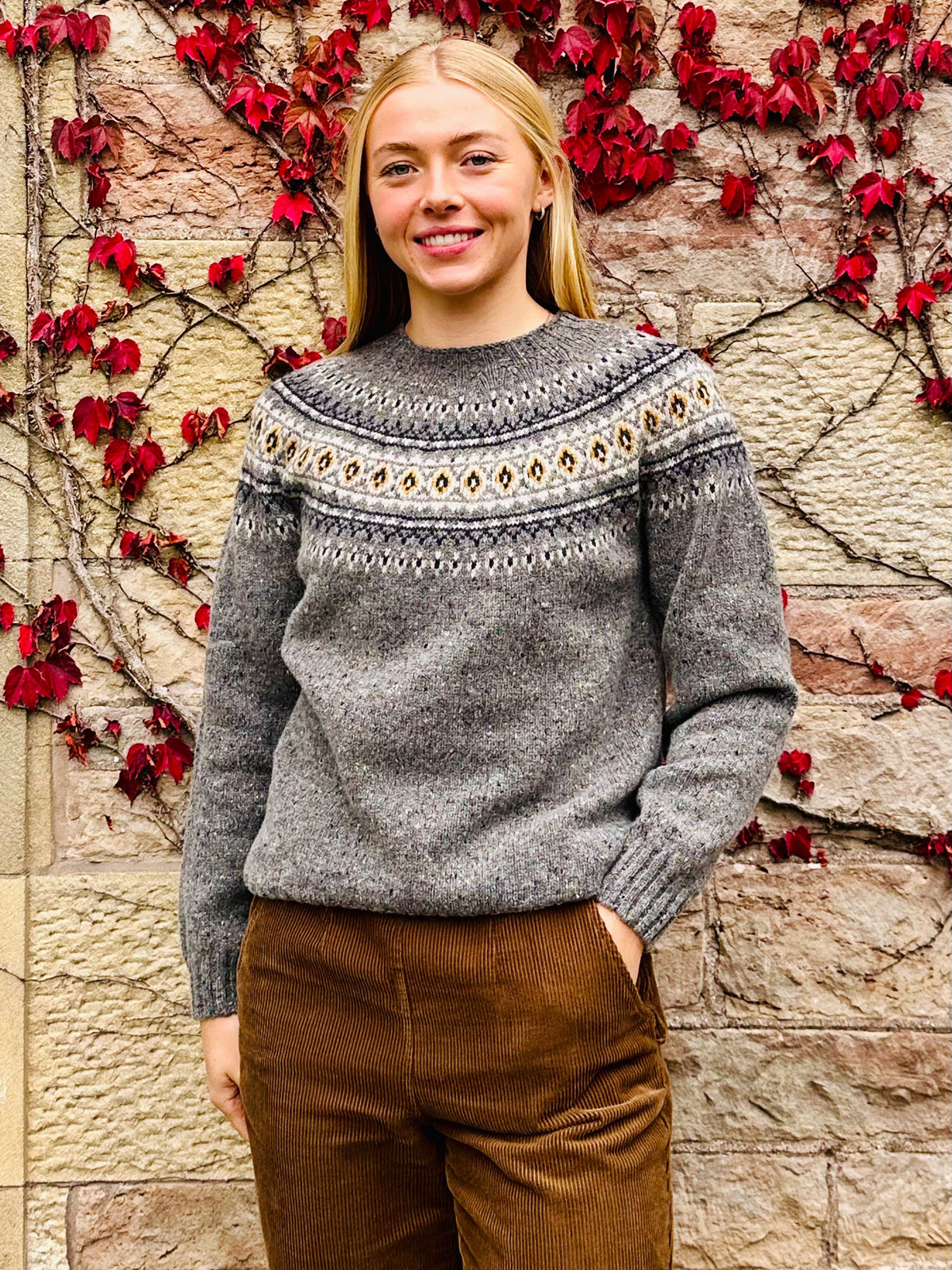 Harley of Scotland - Grey Fair Isle Jumper - St Kilda 25