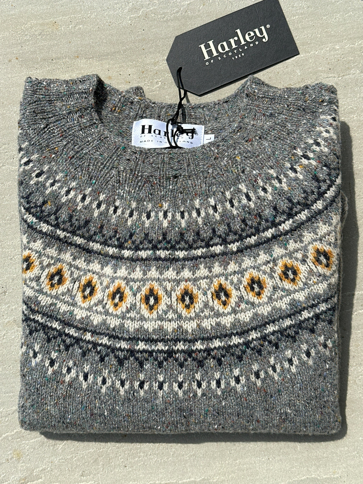 Harley of Scotland - Grey Fair Isle Jumper - St Kilda 25