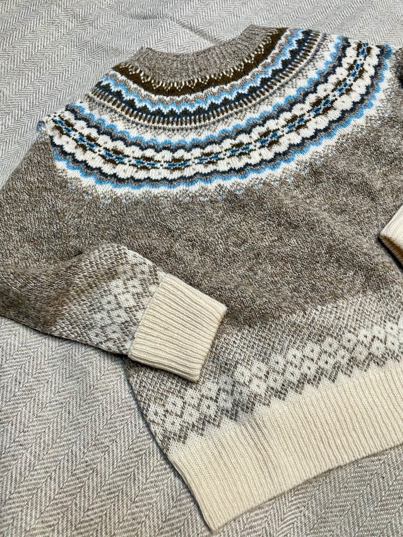 Harley of Scotland - Fair Isle Jumper - Pebble 25