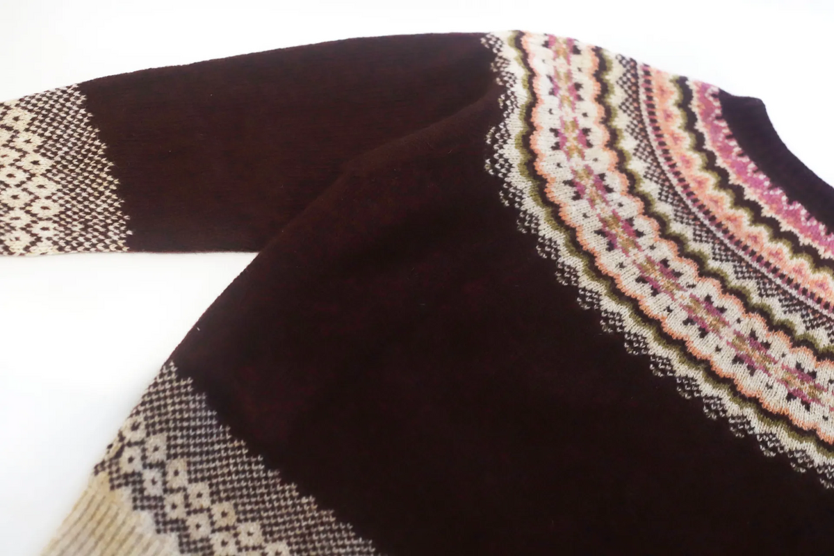 Harley of Scotland - Fair Isle Jumper - Beetroot 25