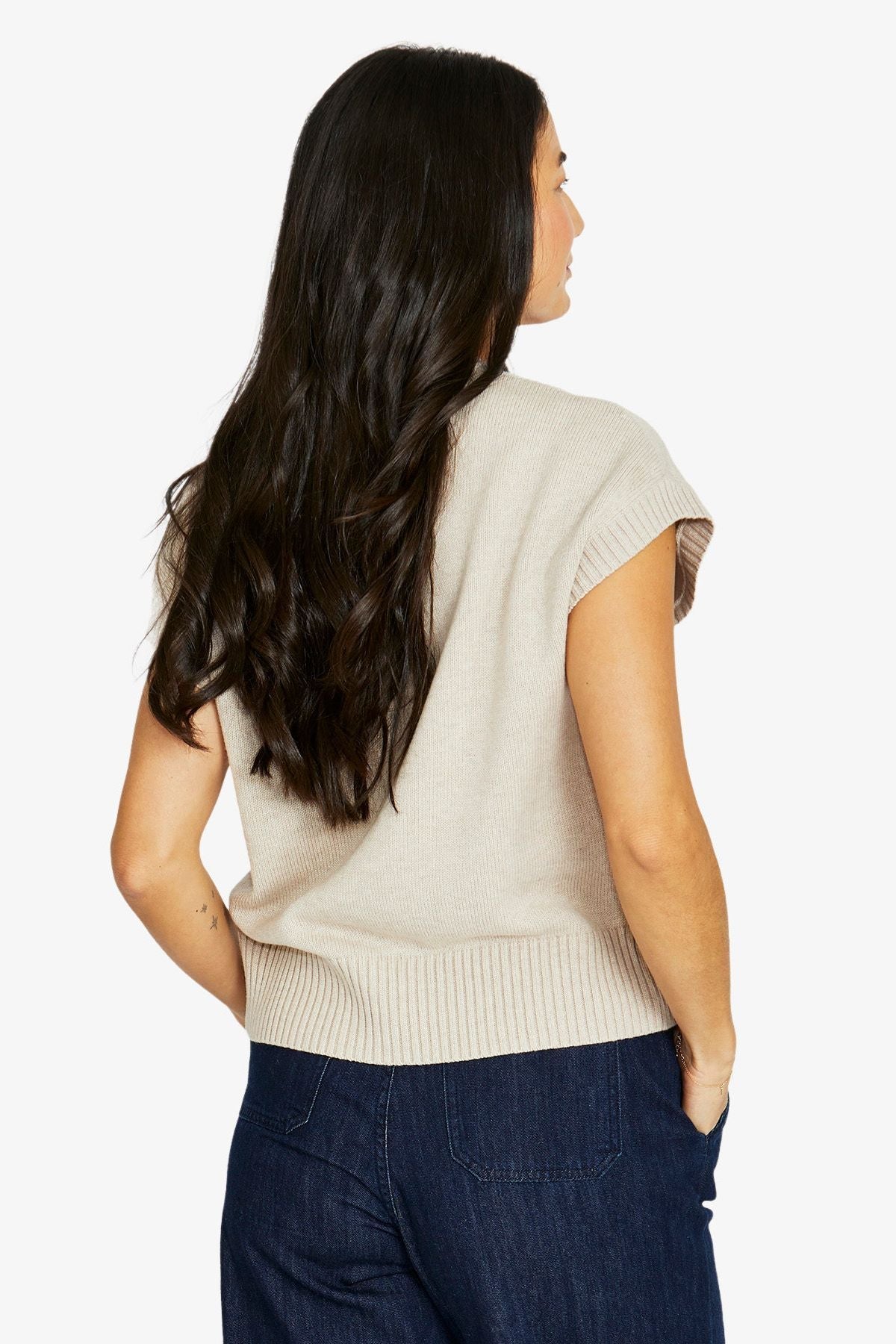 Jump Clothing Seam V Neck Vest - Barley Marle