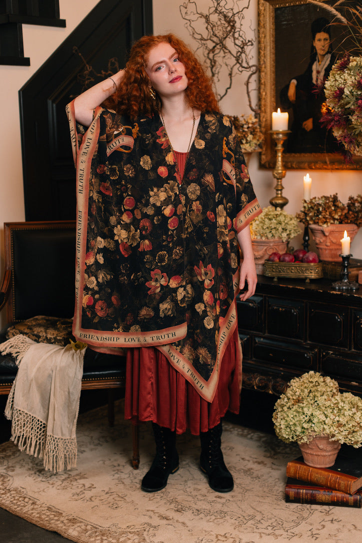 Market Of Stars - ‘Heart of Gold’ Goddess Starduster Bohemian Kimono - Sacred Heart