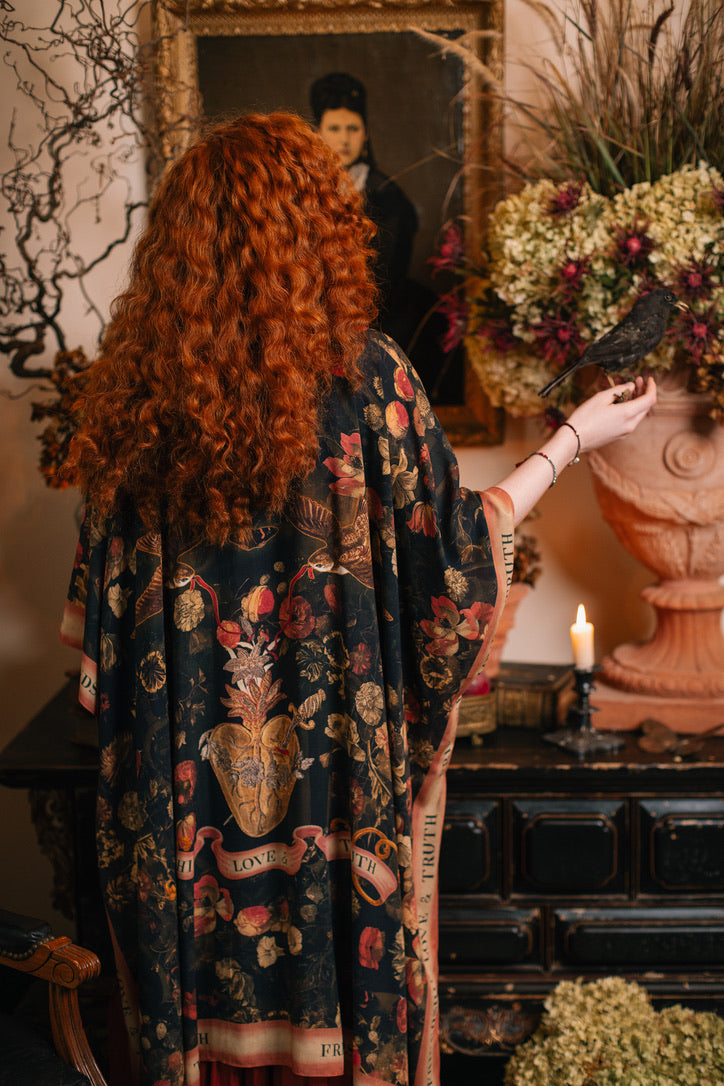 Market Of Stars - ‘Heart of Gold’ Goddess Starduster Bohemian Kimono - Sacred Heart