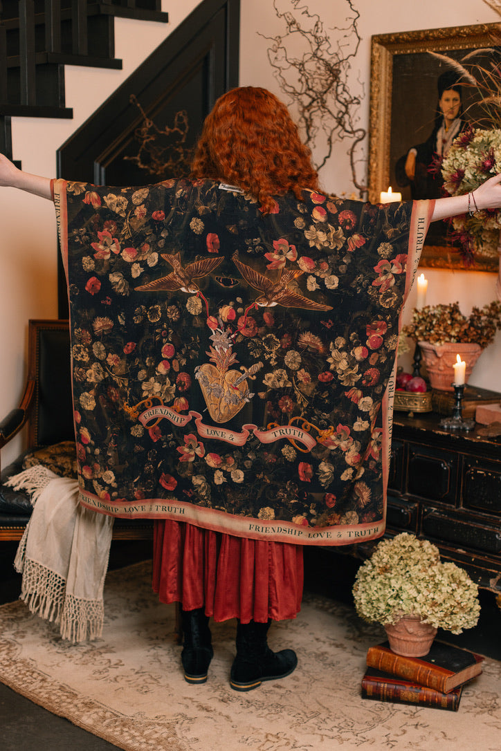 Market Of Stars - ‘Heart of Gold’ Goddess Starduster Bohemian Kimono - Sacred Heart