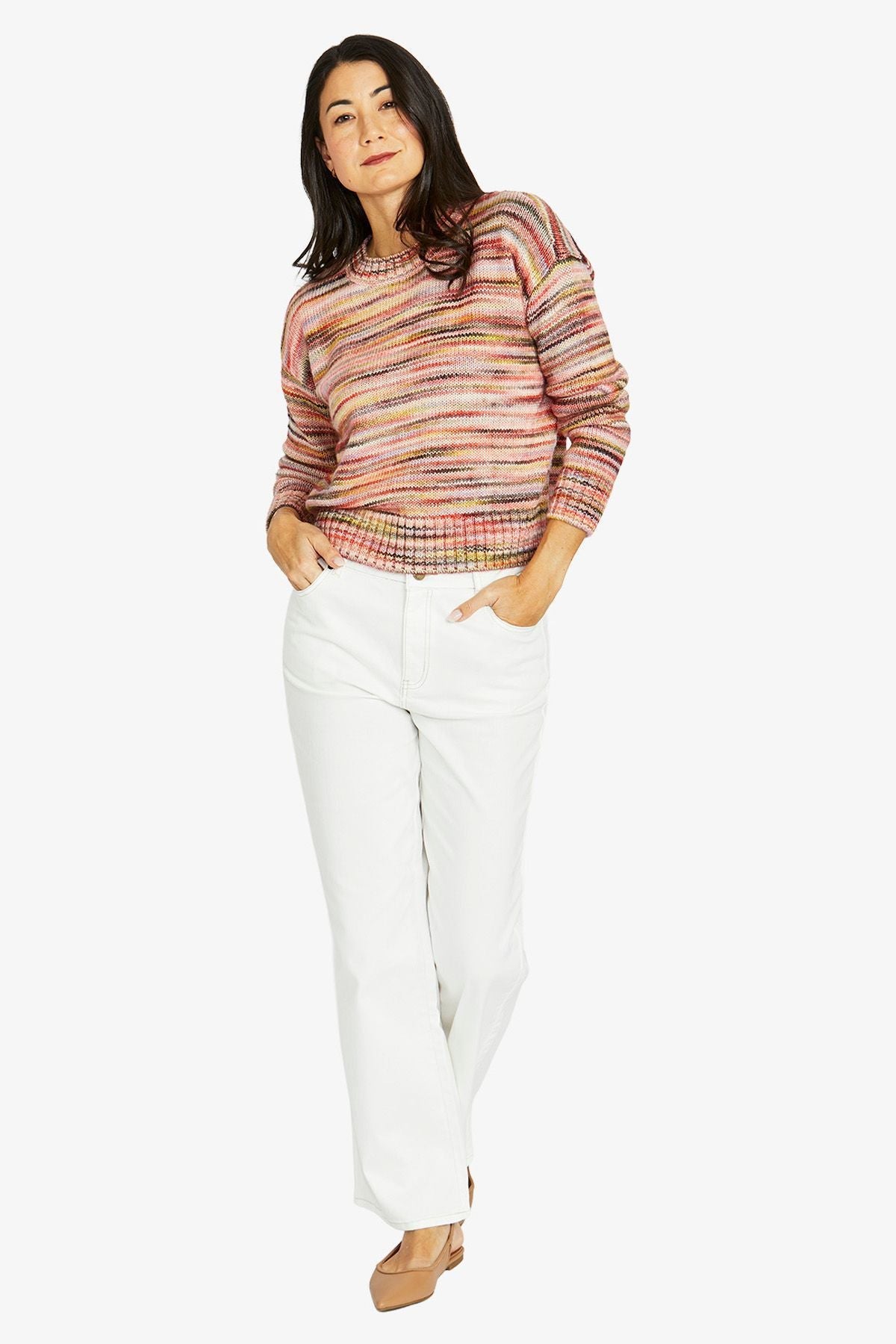 Jump Clothing Colour Mix Pullover - Coral Mix