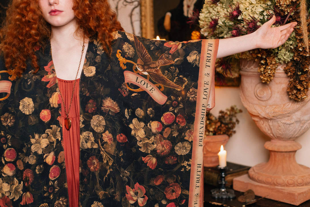 Market Of Stars - ‘Heart of Gold’ Goddess Starduster Bohemian Kimono - Sacred Heart