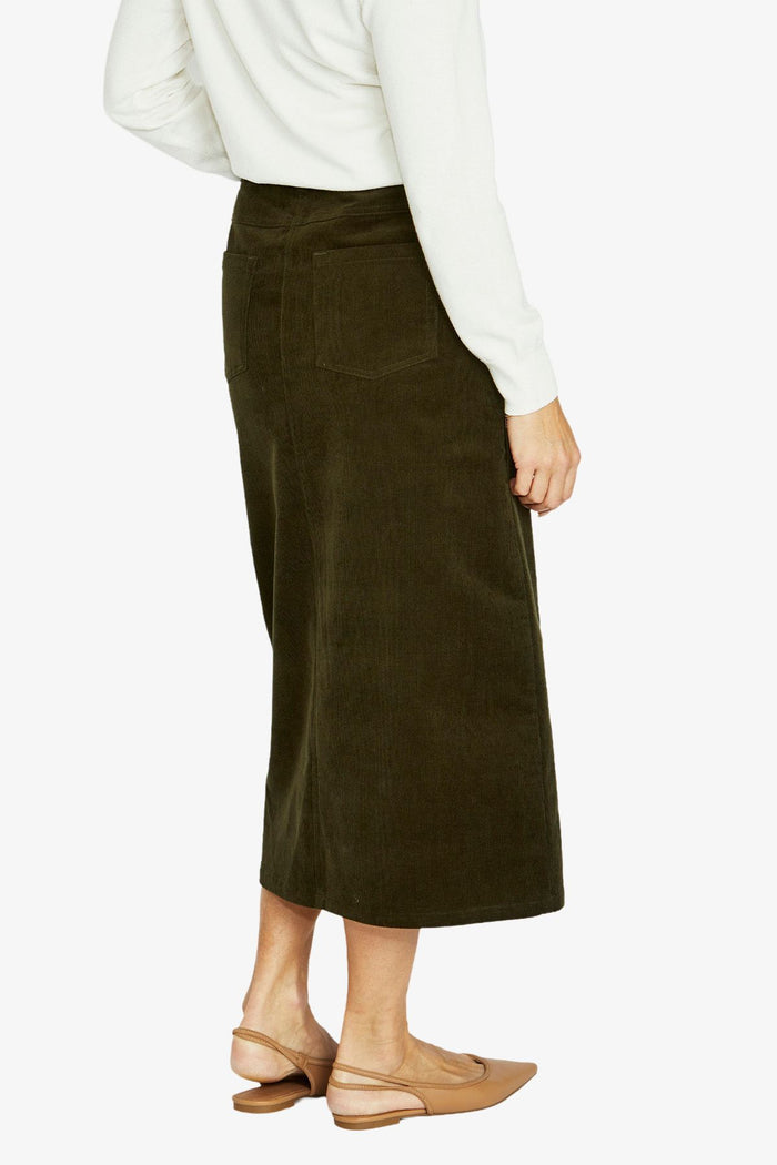 Jump Clothing Long Cord Skirt - Khaki
