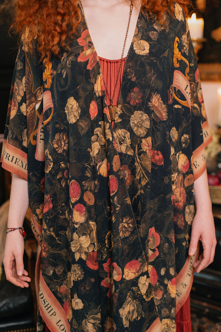 Market Of Stars - ‘Heart of Gold’ Goddess Starduster Bohemian Kimono - Sacred Heart