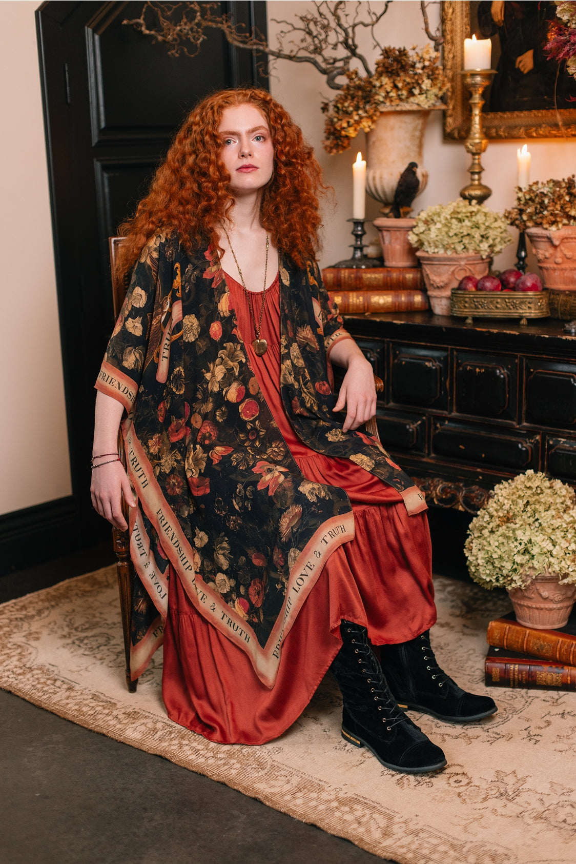 Market Of Stars - Heart of Gold - Goddess Starduster Bohemian Kimono - Sacred Heart