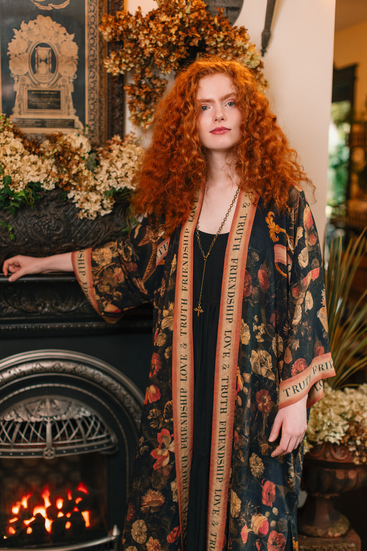 Market Of Stars - ‘Heart of Gold’ Opera Duster Kimono Coat Robe - Sacred Heart