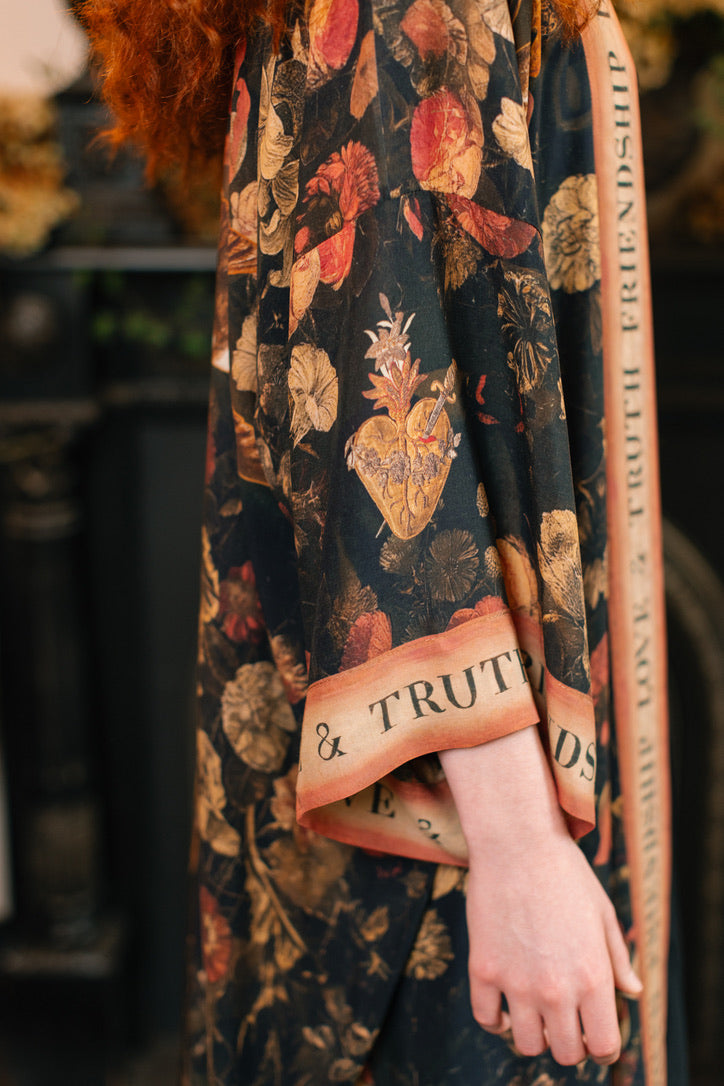 Market Of Stars - ‘Heart of Gold’ Opera Duster Kimono Coat Robe - Sacred Heart