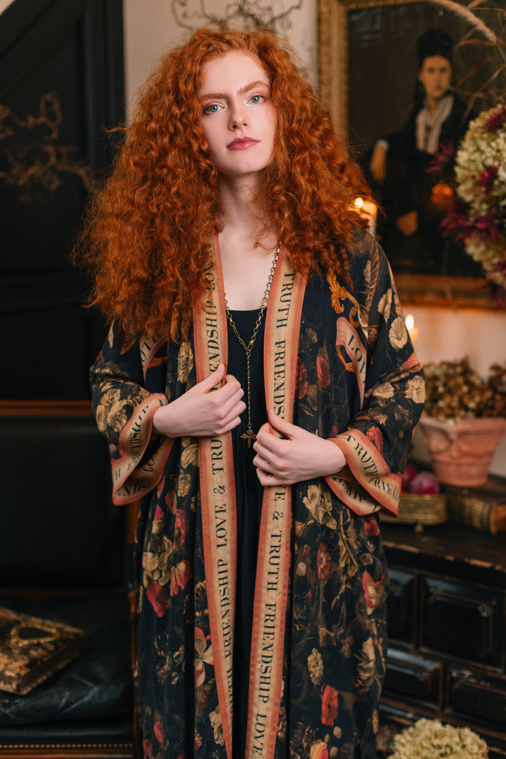 Market Of Stars - ‘Heart of Gold’ Opera Duster Kimono Coat Robe - Sacred Heart