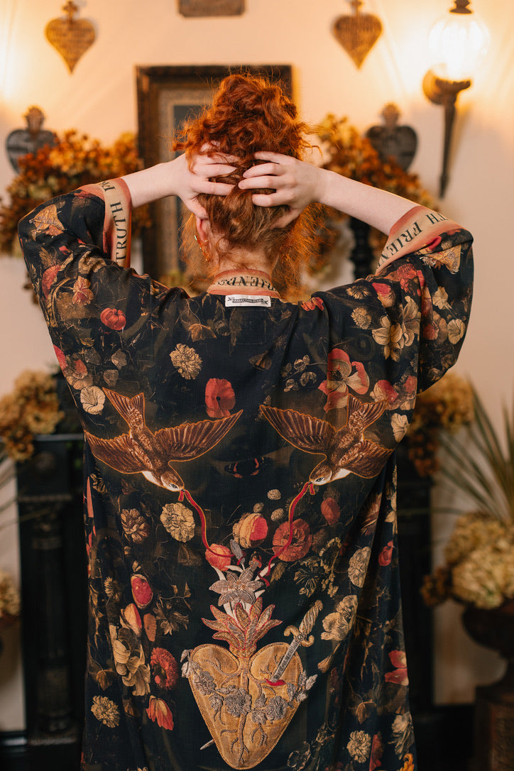 Market Of Stars - ‘Heart of Gold’ Opera Duster Kimono Coat Robe - Sacred Heart