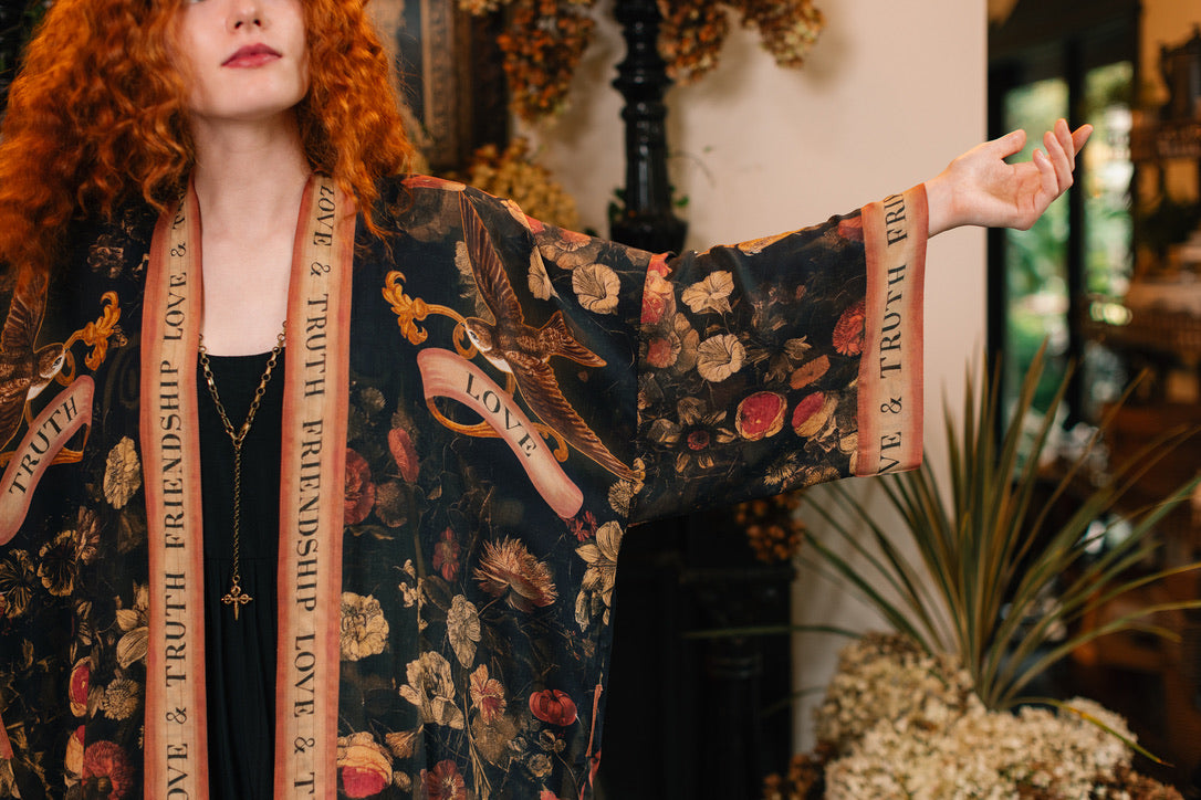 Market Of Stars - ‘Heart of Gold’ Opera Duster Kimono Coat Robe - Sacred Heart